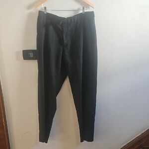 Haggar Black Striped Men's Dress Pants - Classic Straight Trousers